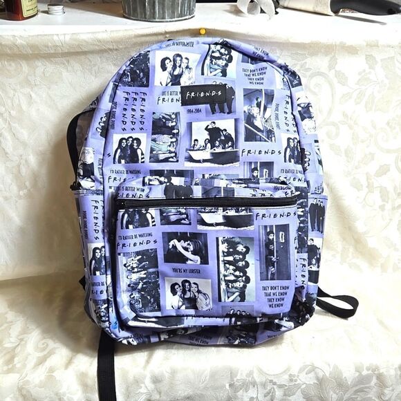 Friends Picture and Sayings Purple Large Backpack - Picture 1 of 12